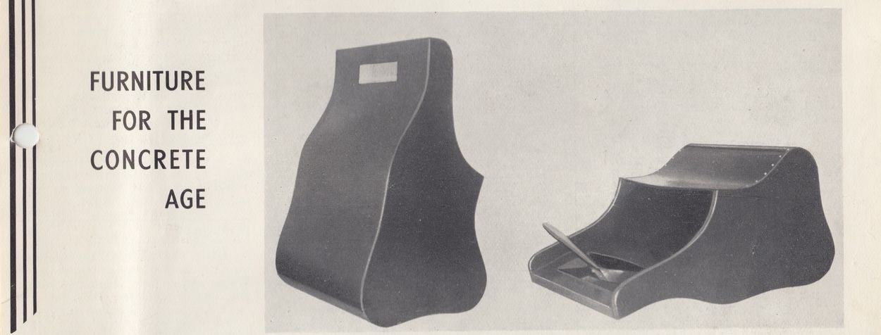 A period advertisement depicting the Coal Scuttle, with the headline 'Furniture for the Concrete Age'.